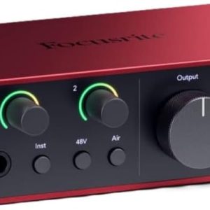 Focusrite Scarlett Solo 4.ª gen. - Interfaz de Audio USB para Guitarristas, Cantantes y Productores